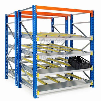 Flow shelves CBL-version for pallet racks double depth