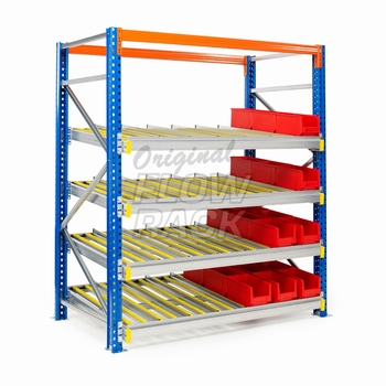 Flow shelves for pallet racks single depth