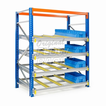 Flow shelves KLT-version for pallet racks single depth