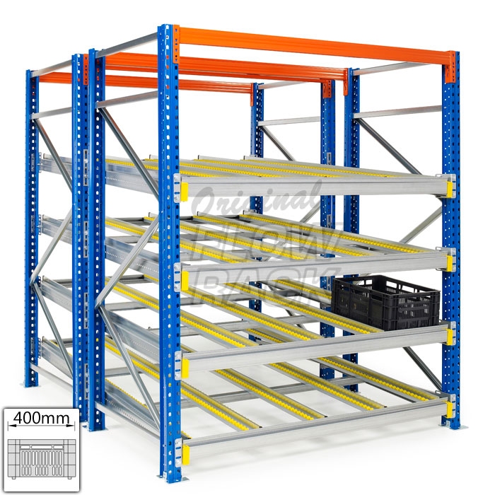 Flow shelves CBL-version for pallet racks double depth