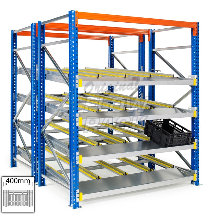 Flow shelves CBL-version for pallet racks double depth