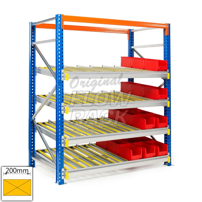 Flow shelves for pallet racks single depth