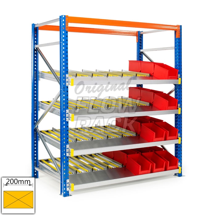 Flow shelves for pallet racks single depth