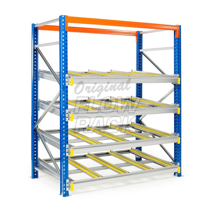 Flow shelves KLT-version for pallet racks single depth